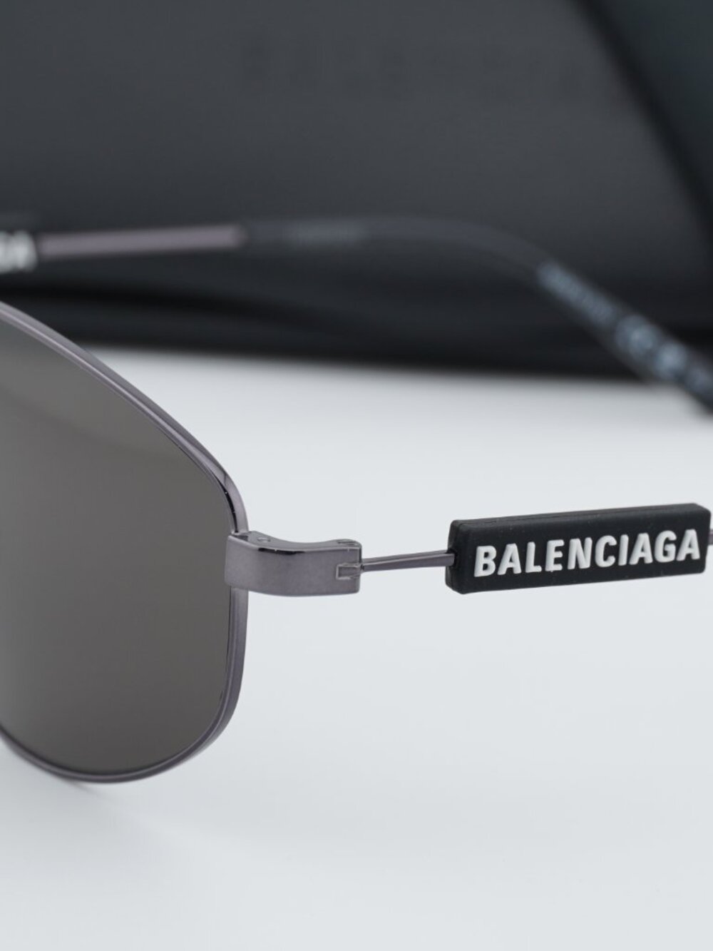 Balenciaga BB0115S 001 Aviator Sunglasses - Grey/Dark Grey - Picture 11 of 12
